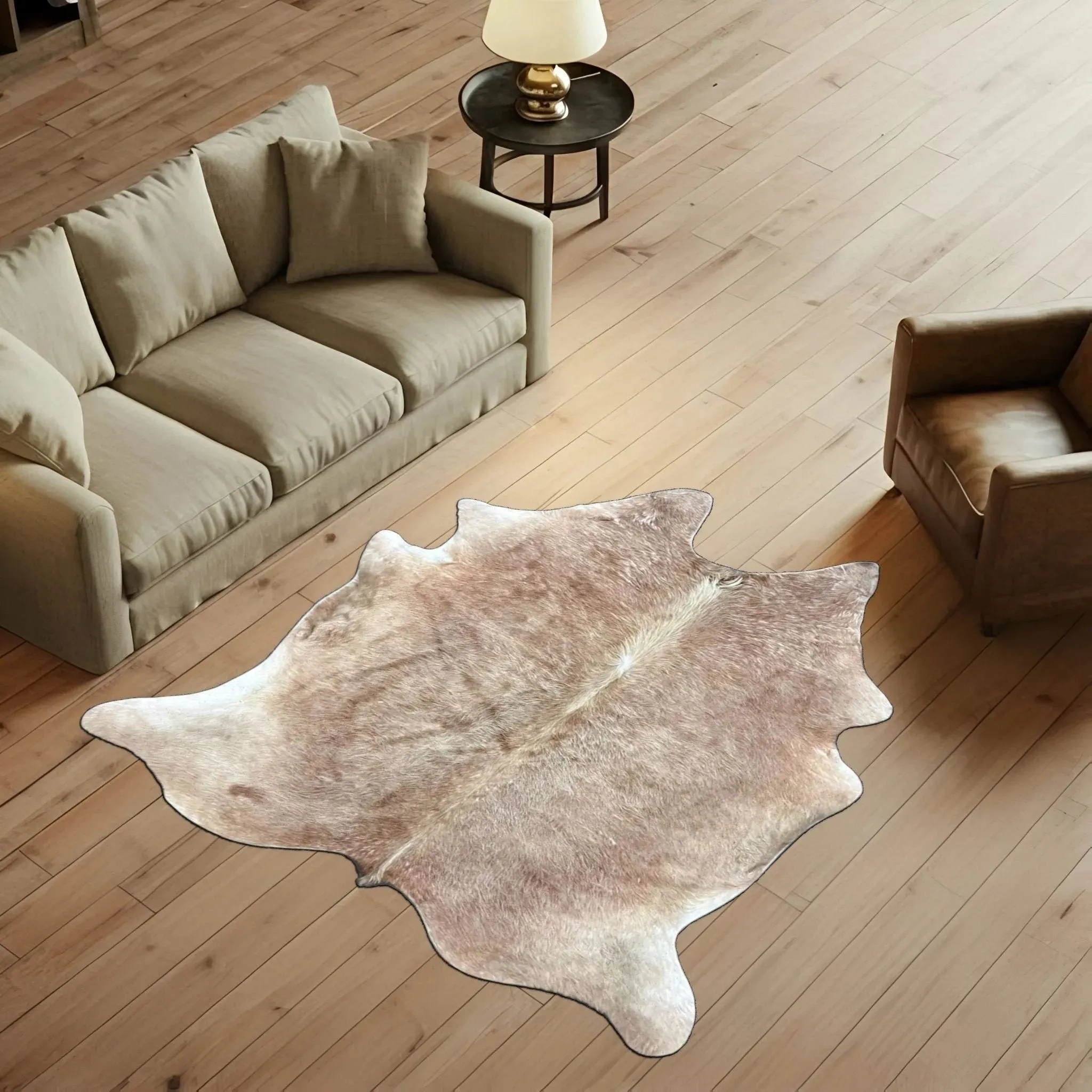 Extra Large Brown Cowhide Rug Size 5.7 x 7.4 ft---5077
