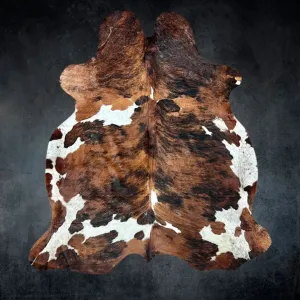 Extra Large Tricolor Cowhide Rug Size 6.10 x 8 ft---5089