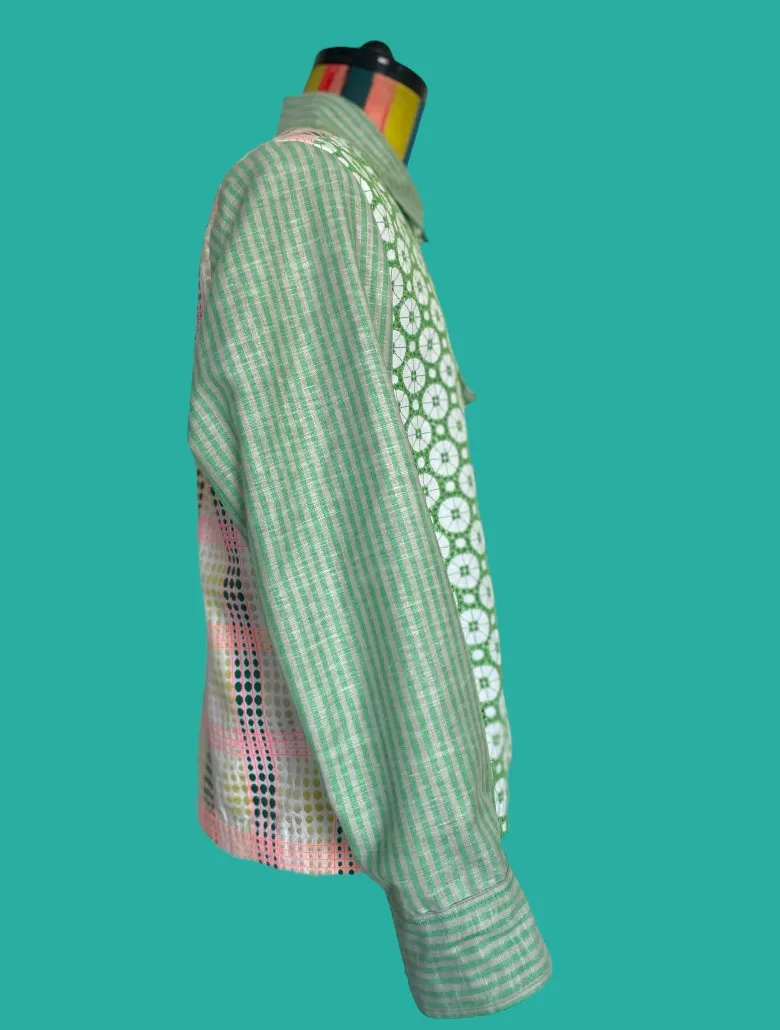 Eyelet Embroidered Cotton Front Jacket.