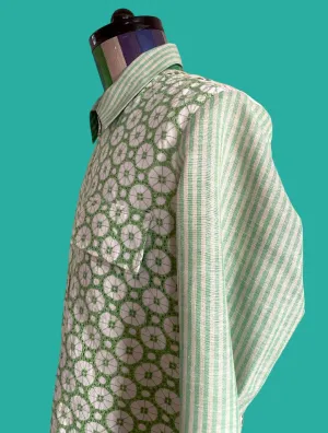 Eyelet Embroidered Cotton Front Jacket.