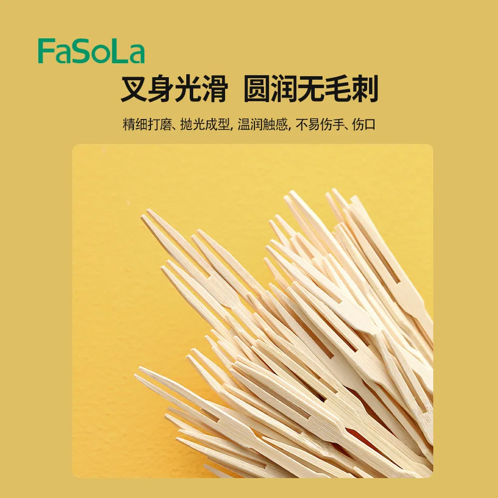 FaSoLa Disposable Bamboo Fruit Forks - 200 Pieces