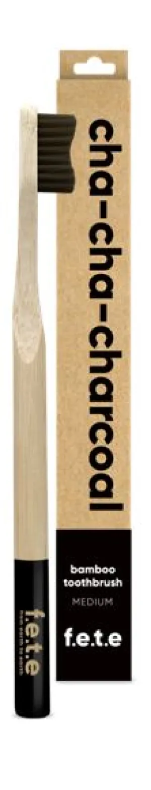 F.E.T.E Bamboo Toothbrush Medium Bristles - Cha-Cha Charcoal (single)