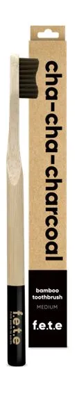 F.E.T.E Bamboo Toothbrush Medium Bristles - Cha-Cha Charcoal (single)