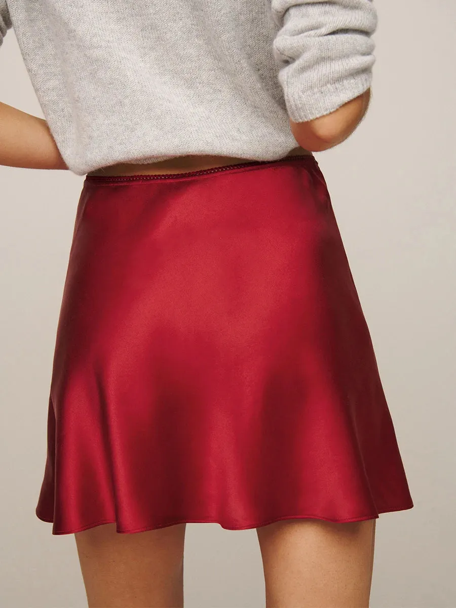 Fiori Satin Bow Mini Skirt