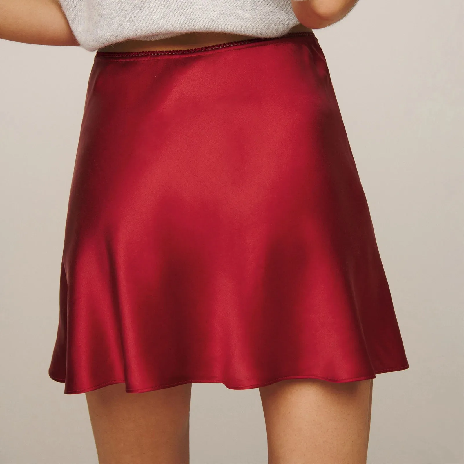 Fiori Satin Bow Mini Skirt