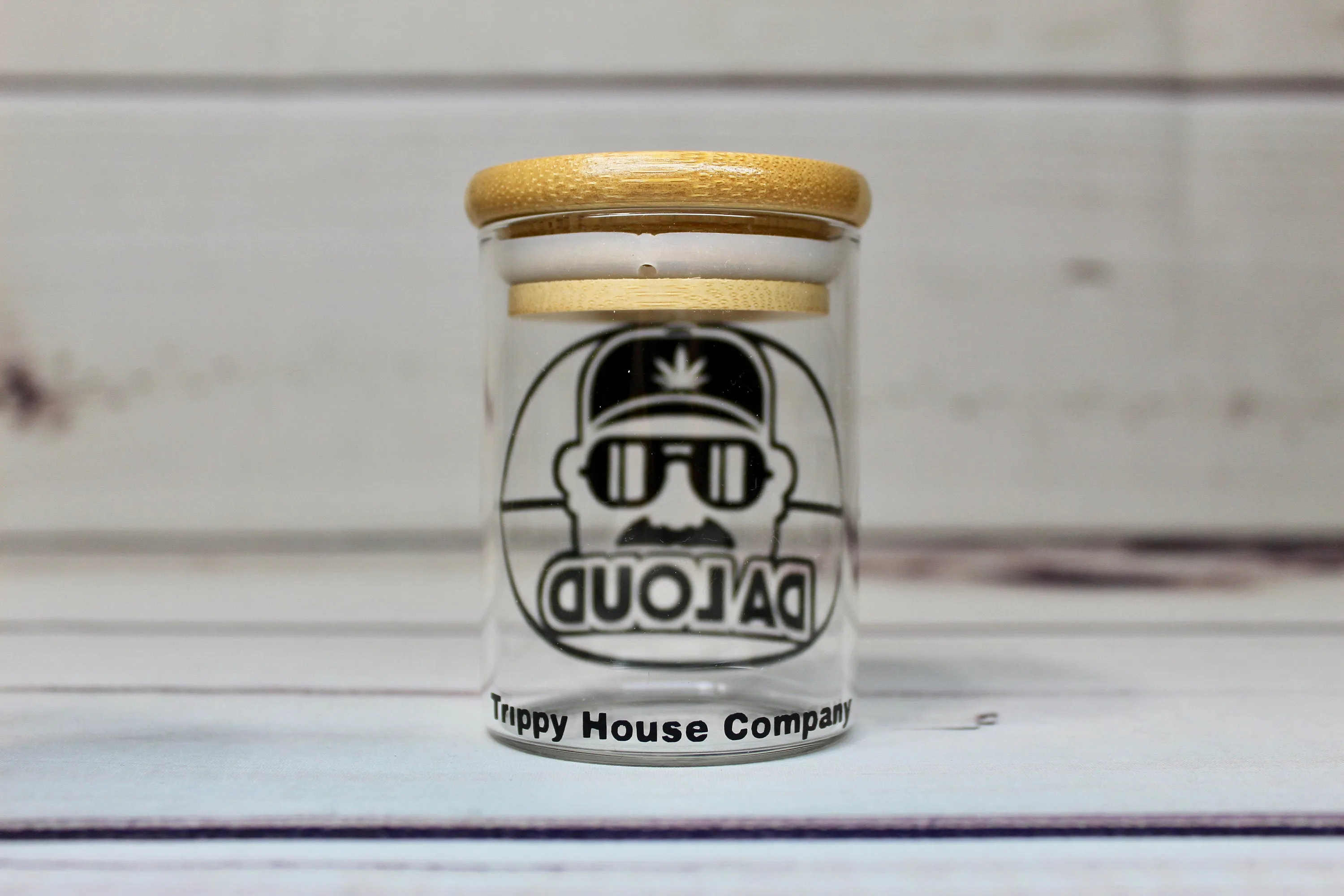 Football 'Da Loud' Holographic Glass Stash Jar Container W/ Bamboo Suction Lid