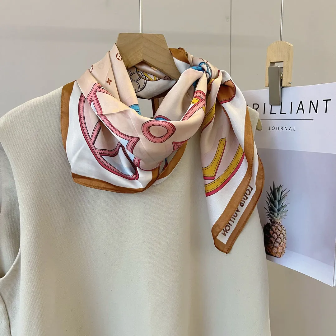 four-leaf clover new silk satin small square scarf