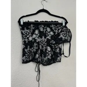 Frederick's Of Hollywood Vintage Black Jacquard Corset Bustier 36 Costume