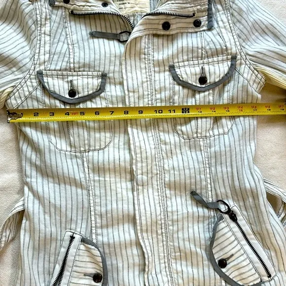 Free people linen blend utility jacket SZ M