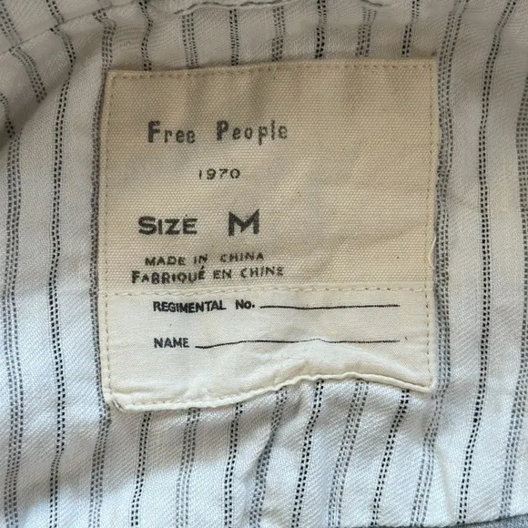 Free people linen blend utility jacket SZ M