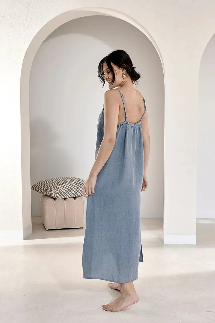 Fundamental Linen Midi - Blue