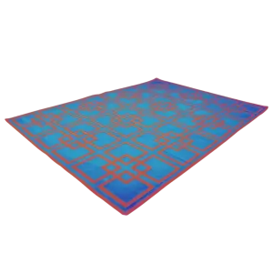 Gatsby's Garden Dhurrie Cotton Rug - Blue