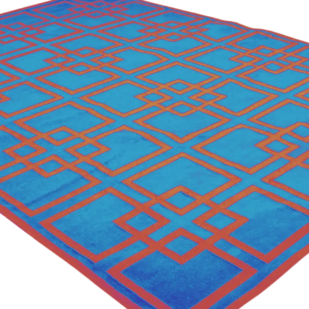 Gatsby's Garden Dhurrie Cotton Rug - Blue