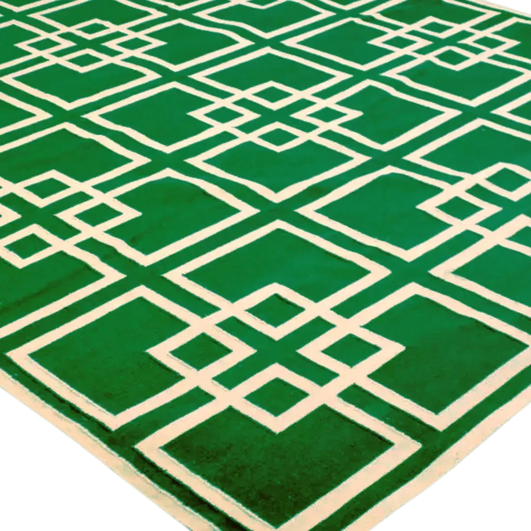 Gatsby's Garden Dhurrie Cotton Rug - Green