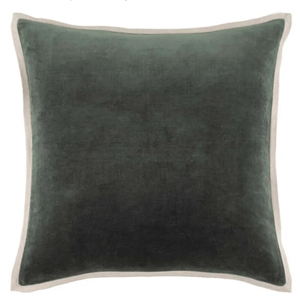 Gehry Velvet/Linen Decorative Pillow - Everglade