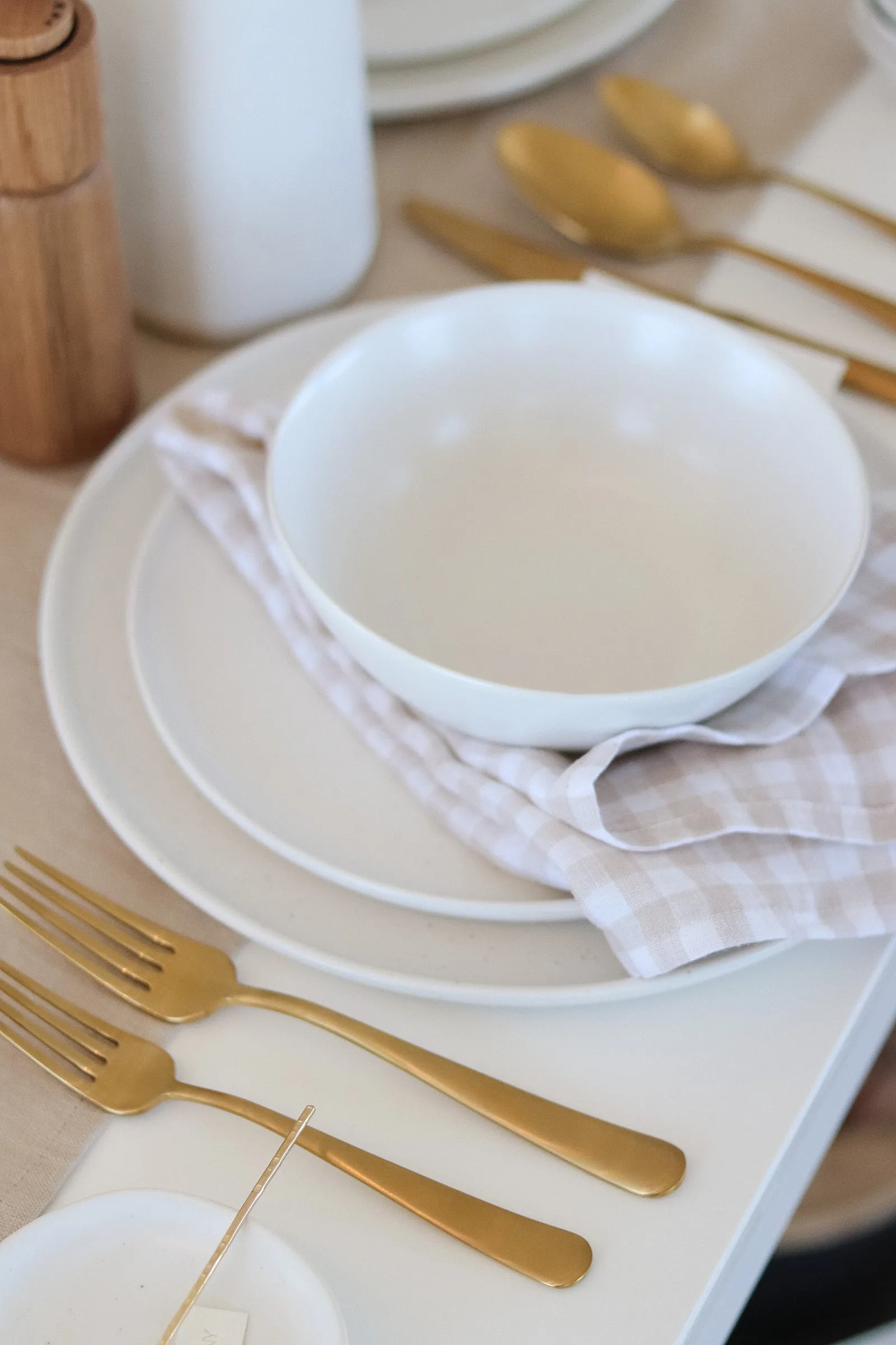 Gingham Linen Napkins Set of 2