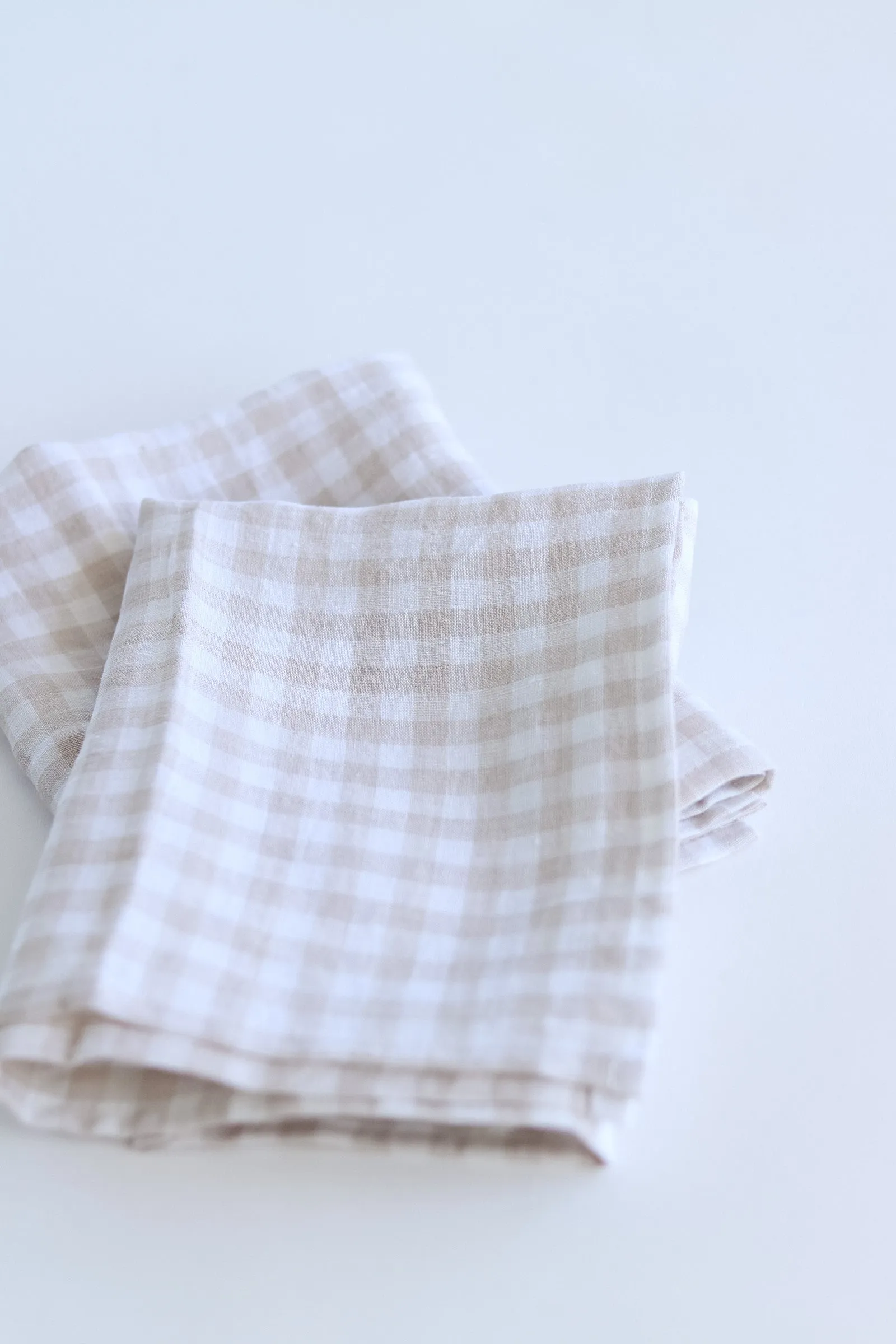 Gingham Linen Napkins Set of 2
