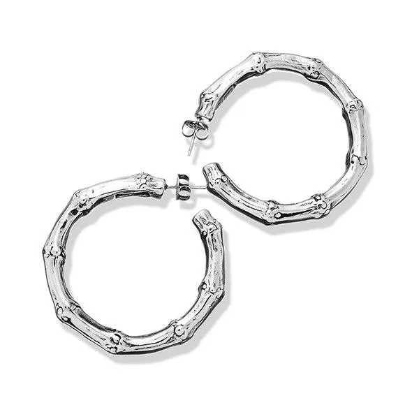 Giovanni Raspini silver earrings bamboo circle 7220