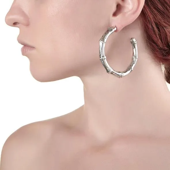 Giovanni Raspini silver earrings bamboo circle 7220