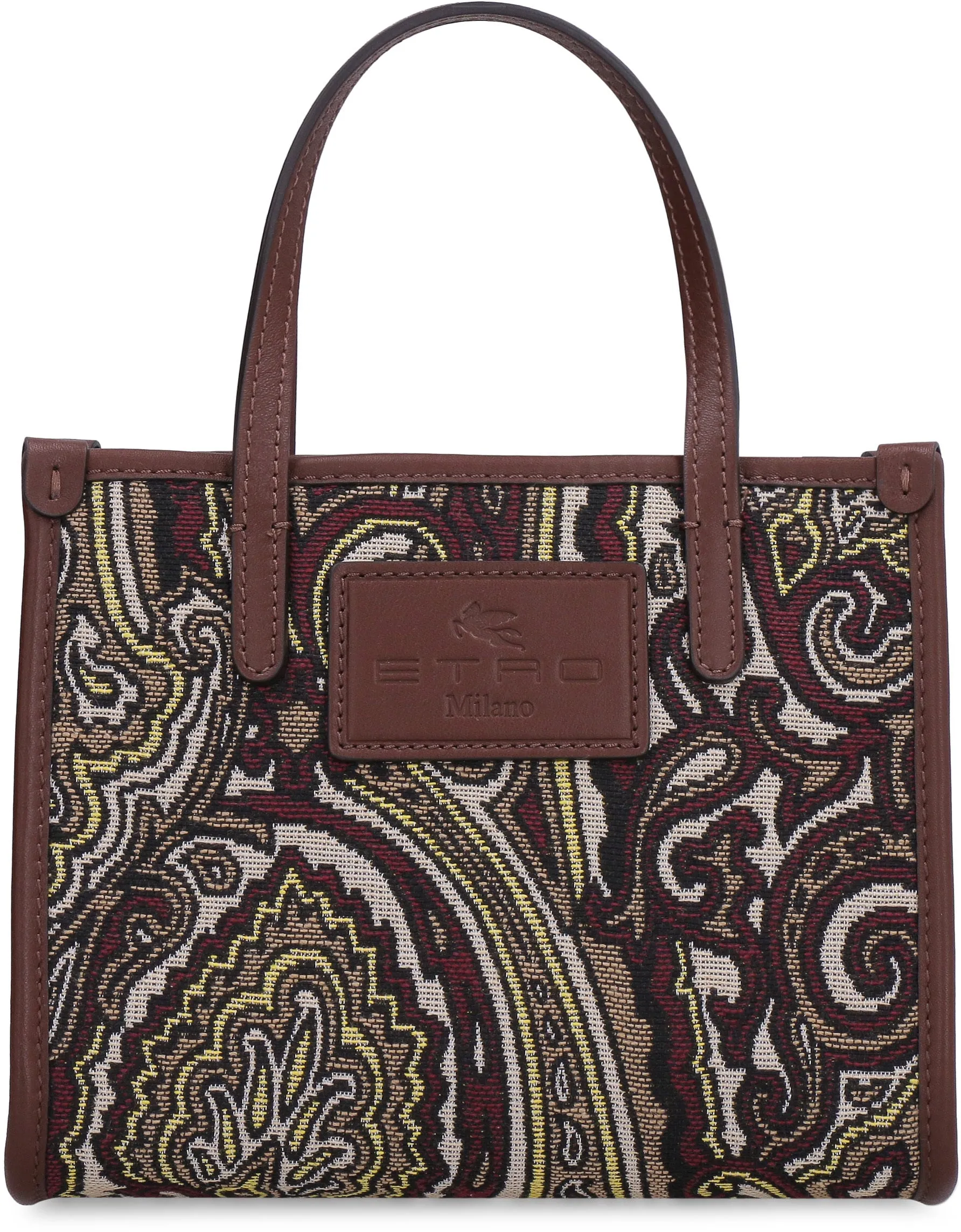 Globetrotter Jacquard fabric mini-tote bag