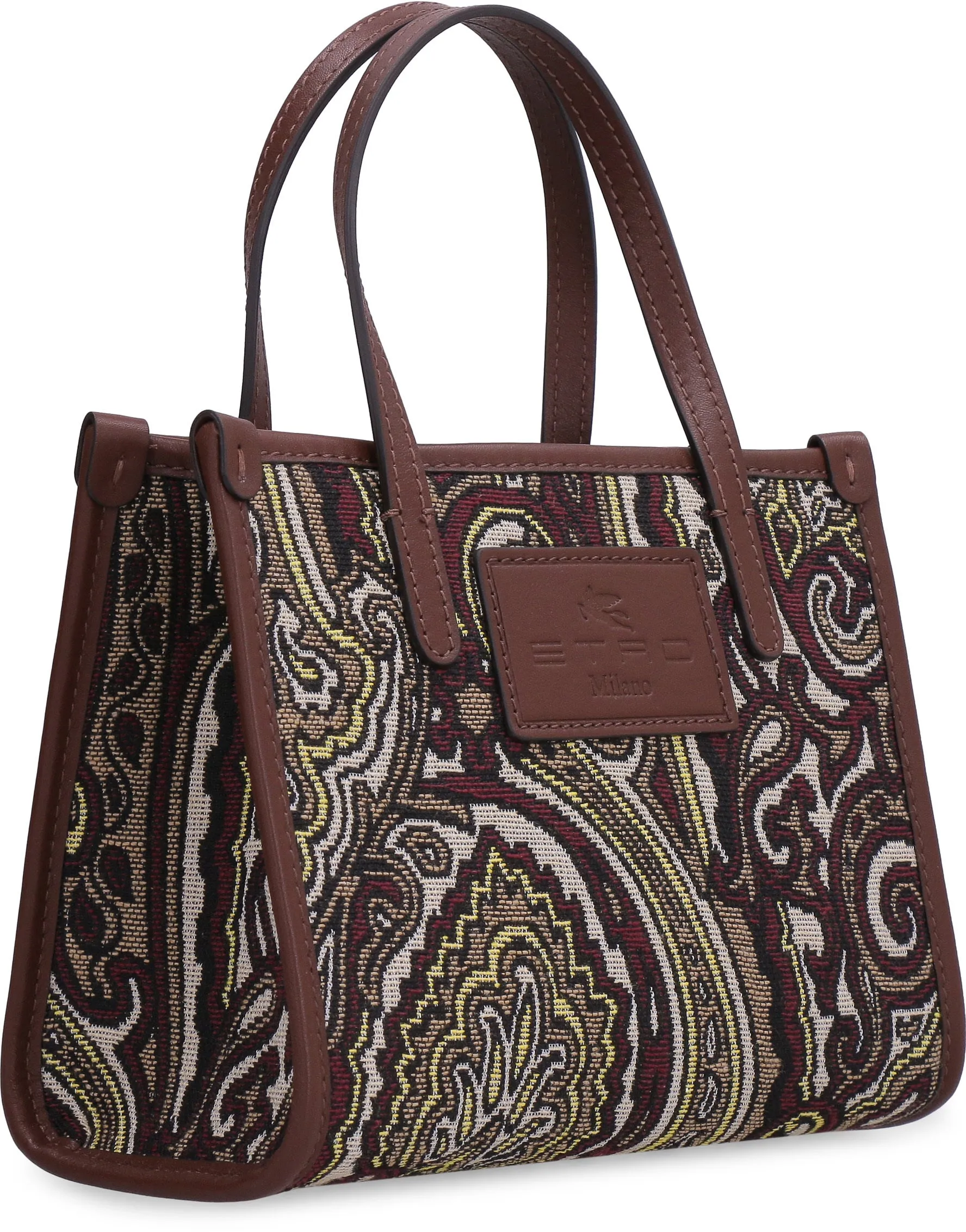 Globetrotter Jacquard fabric mini-tote bag