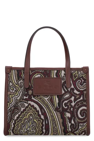 Globetrotter Jacquard fabric mini-tote bag