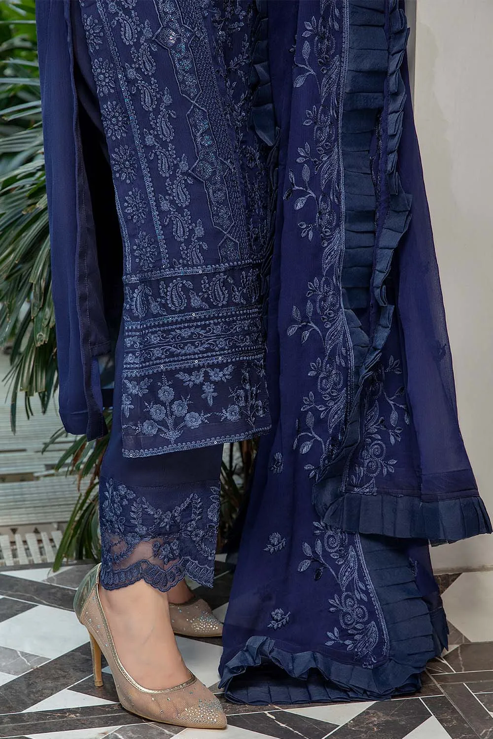 Glooming Sea | Azure Luxe Embroidered 3pcs Collections 2023