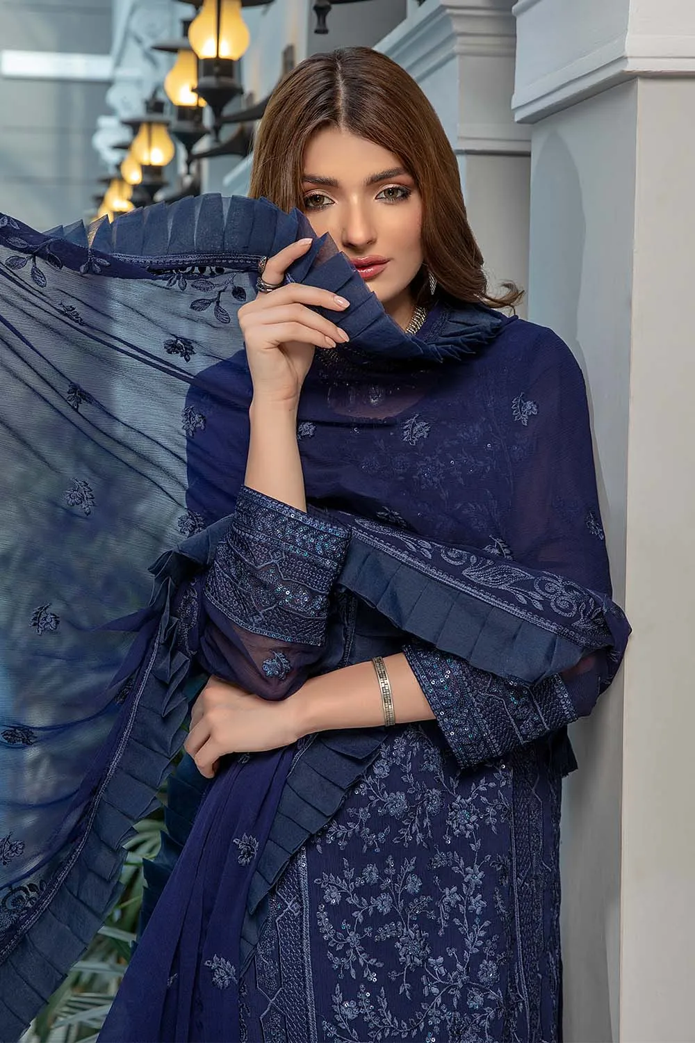 Glooming Sea | Azure Luxe Embroidered 3pcs Collections 2023