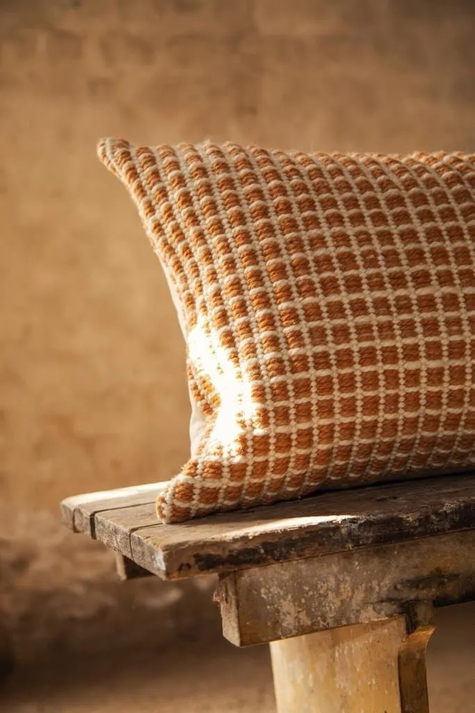 Gold Honeycomb Wool Long Lumbar