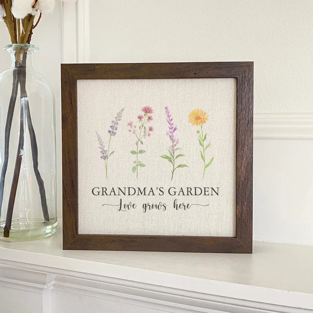 Grandma's Garden - Framed Sign