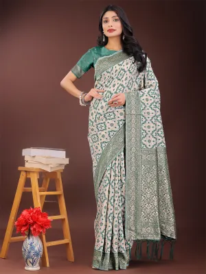 Green Linen Cotton Saree