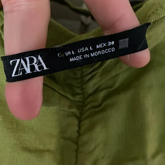 Green Linen Zara dress size Large