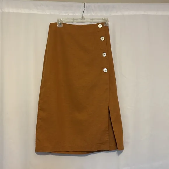 Greylin Blake Button Front Midi Skirt in Sundial size Small