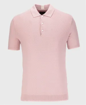 Guide London KW2803 Cotton Linen Blend Polo Shirt Dusty Pink