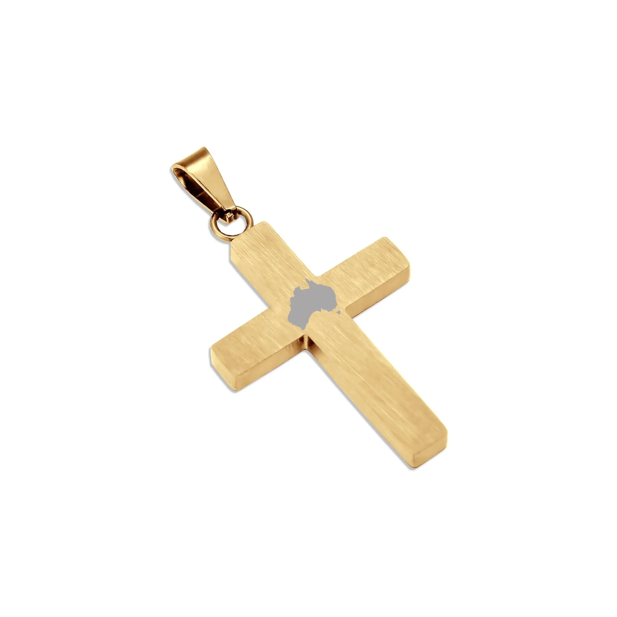 Gum Burl Cross Necklace - Yellow Gold