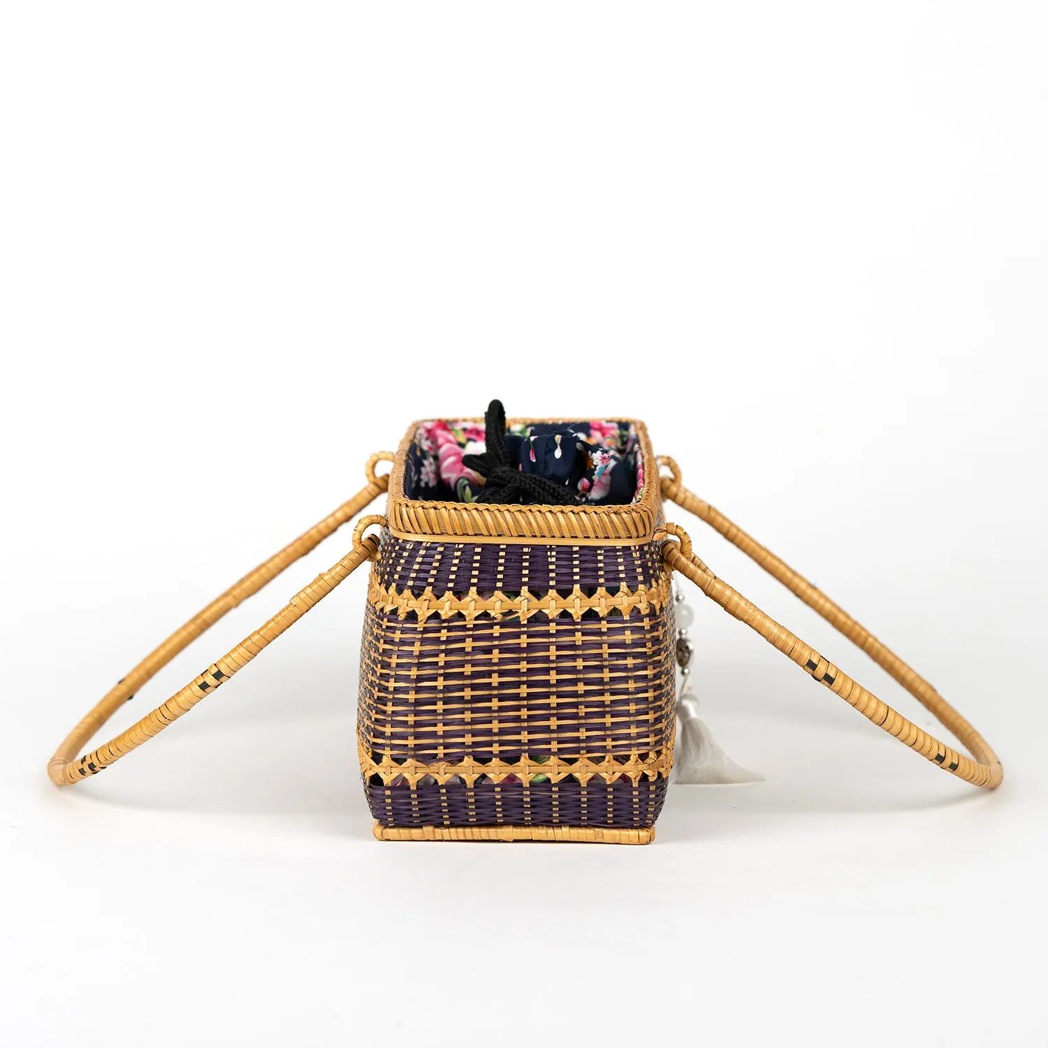 Hand-woven Bamboo Bag | Picnic Ready (Purple)