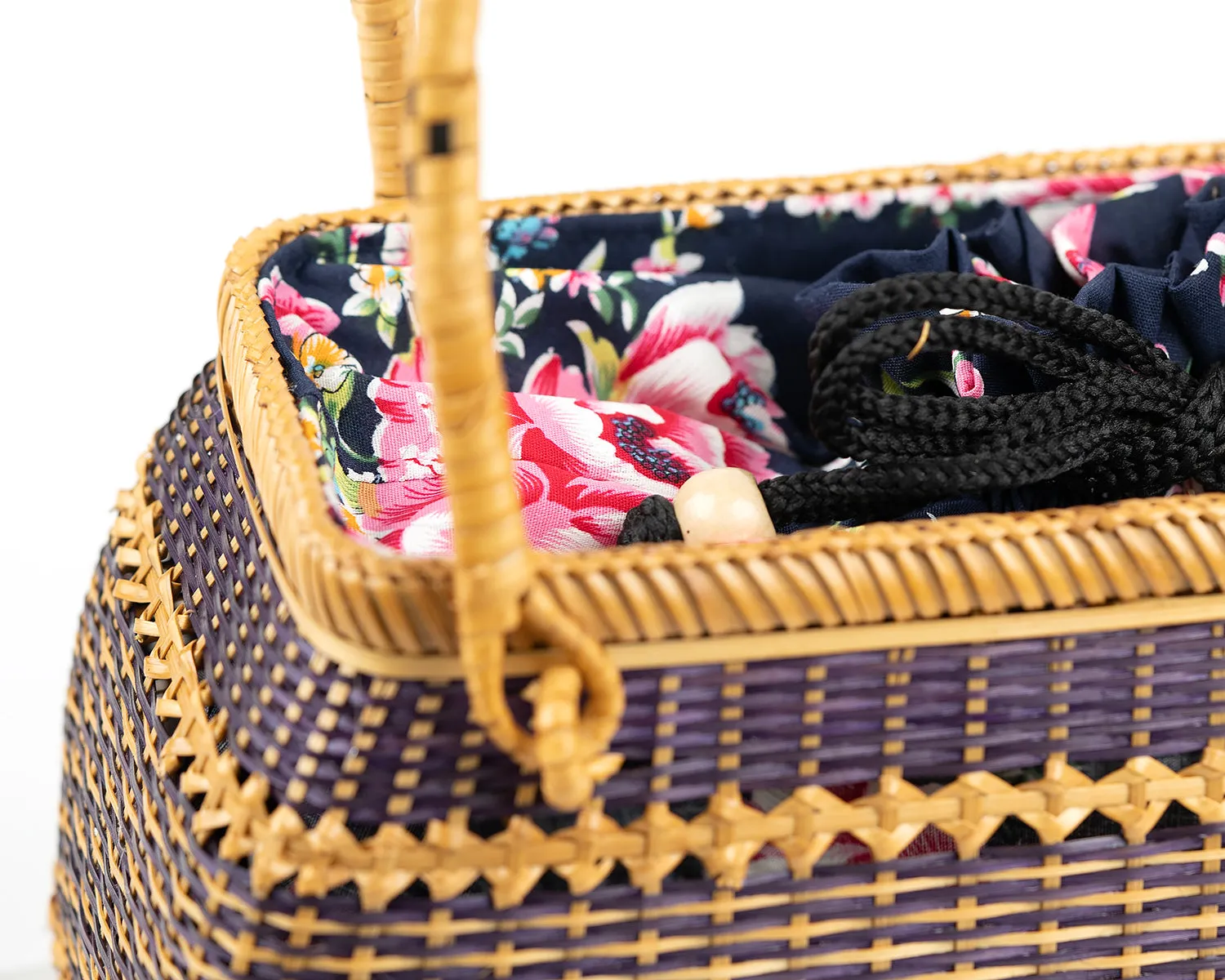 Hand-woven Bamboo Bag | Picnic Ready (Purple)
