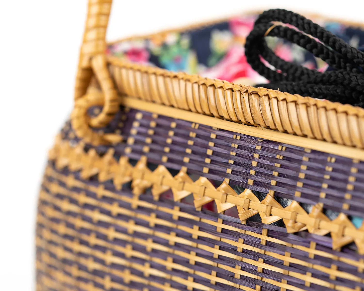Hand-woven Bamboo Bag | Picnic Ready (Purple)