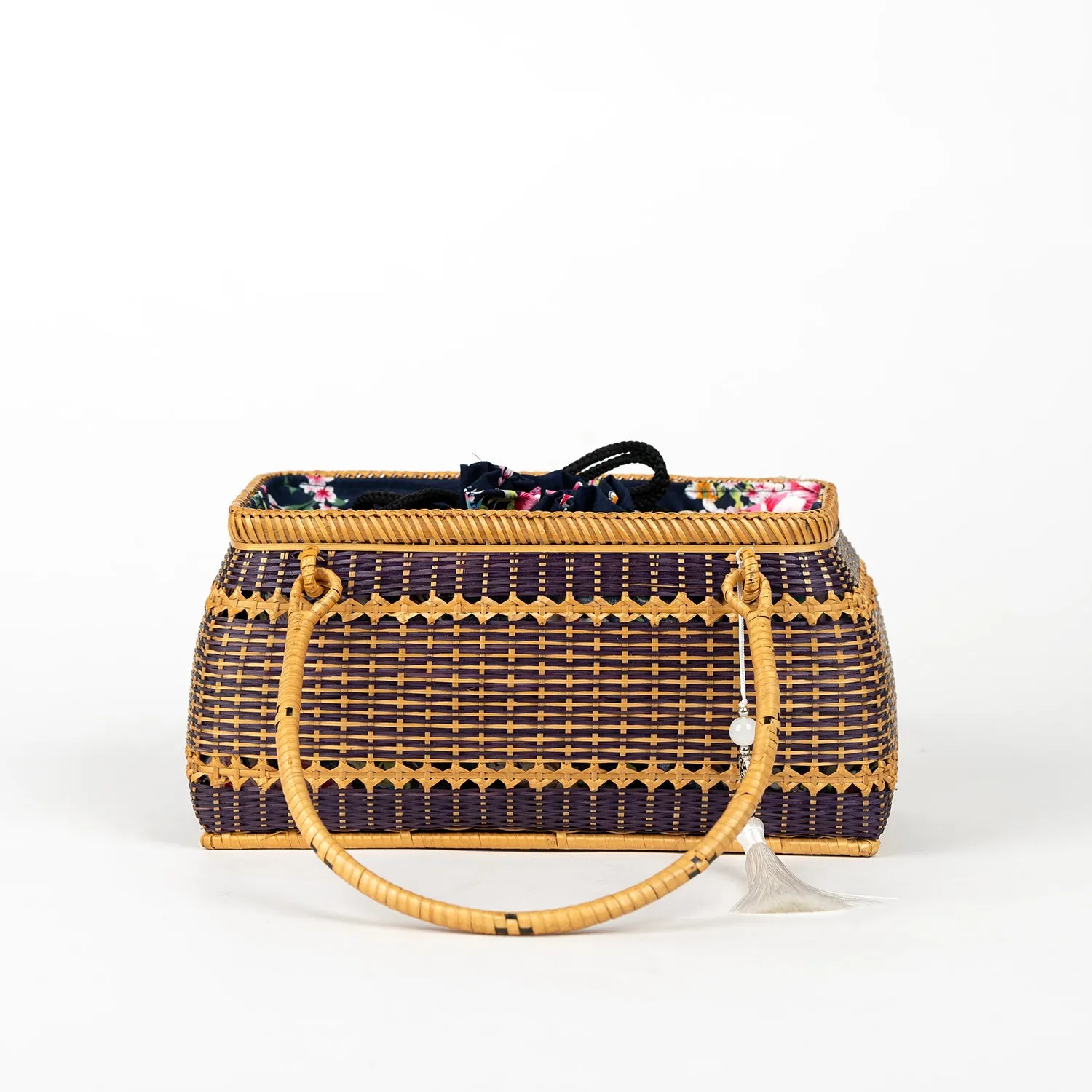Hand-woven Bamboo Bag | Picnic Ready (Purple)