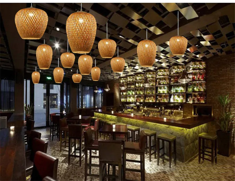 Hand Woven Bamboo Pendant Ceiling Lights/Chandelier Hanging Lamp