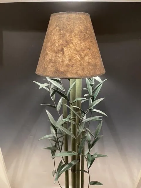 Handmade Tall Green Bamboo Floor Lamp