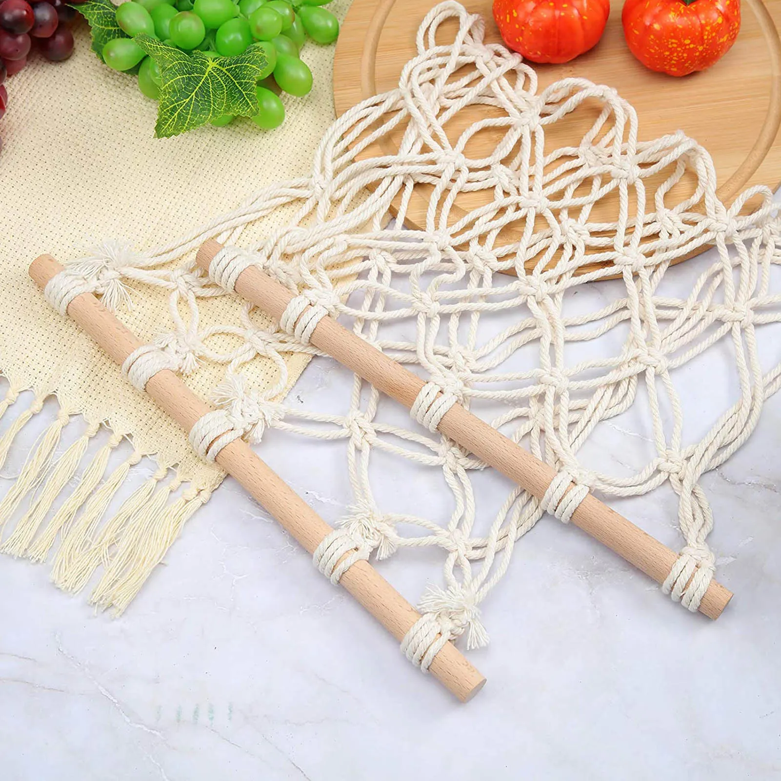 Handmade Woven Vegetable And Fruit Hanging Basket