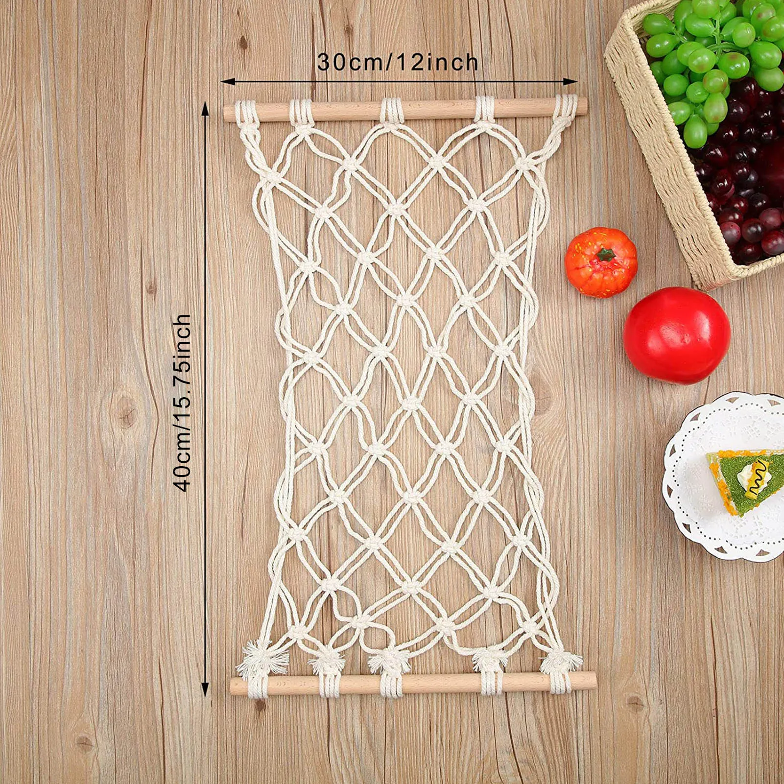 Handmade Woven Vegetable And Fruit Hanging Basket