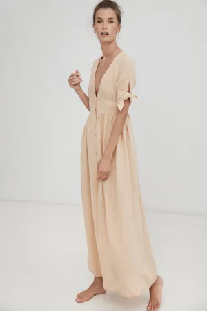 Harshman Casilda Blue Linen Dress