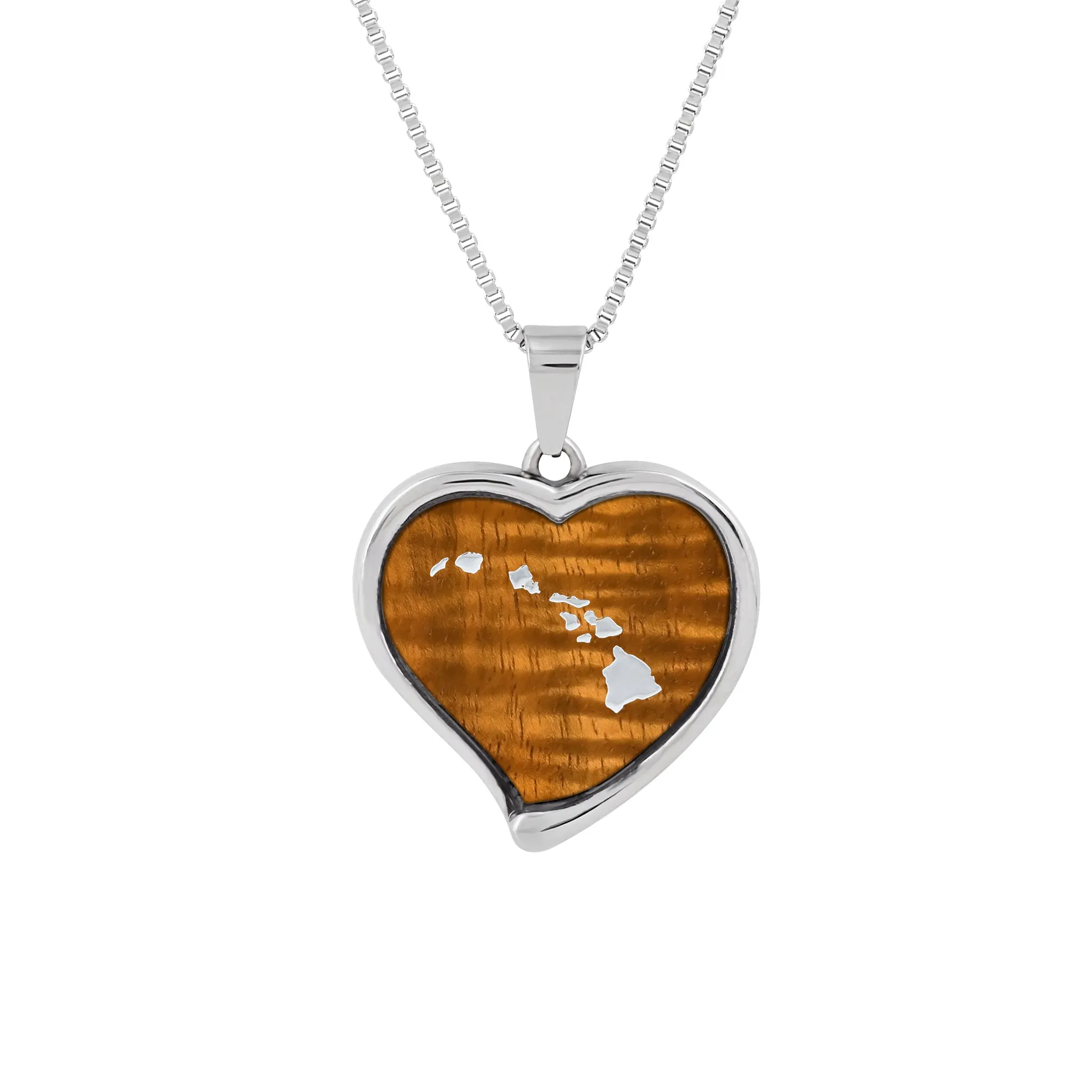 Hawaiian Koa Wood Heart Necklace