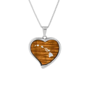Hawaiian Koa Wood Heart Necklace