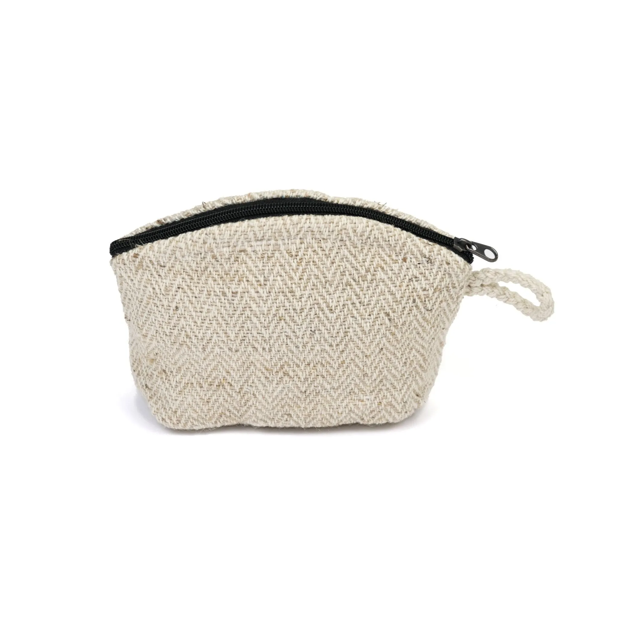Hemp Coin Purse, Zipper Pouch, Natural