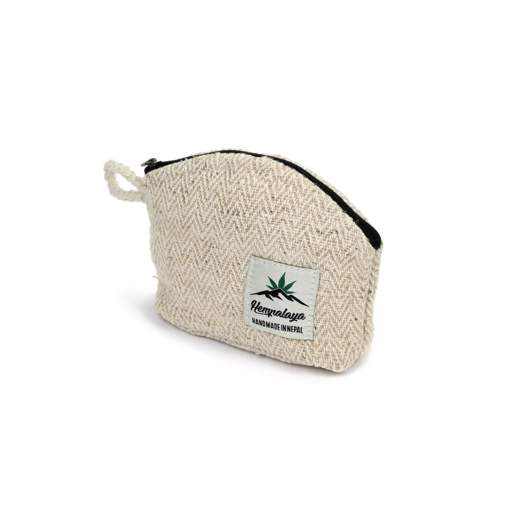 Hemp Coin Purse, Zipper Pouch, Natural
