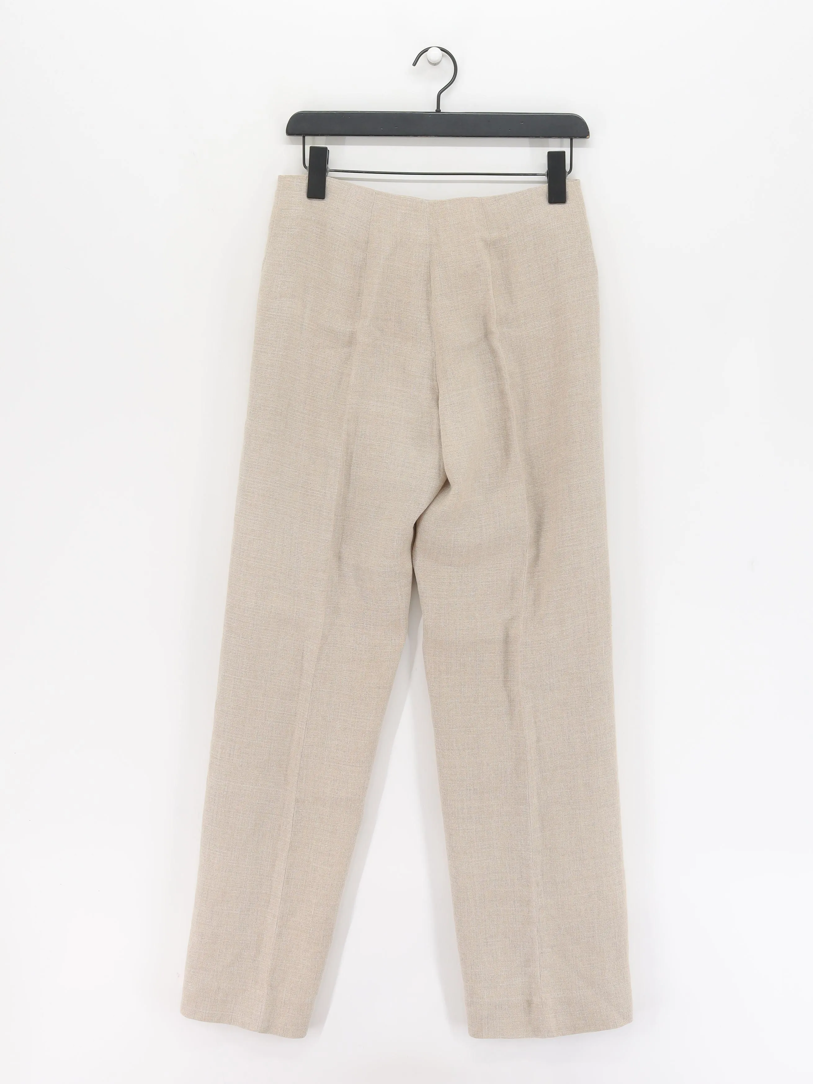 Hobbs Women's Trousers UK 10 Tan 100% Linen