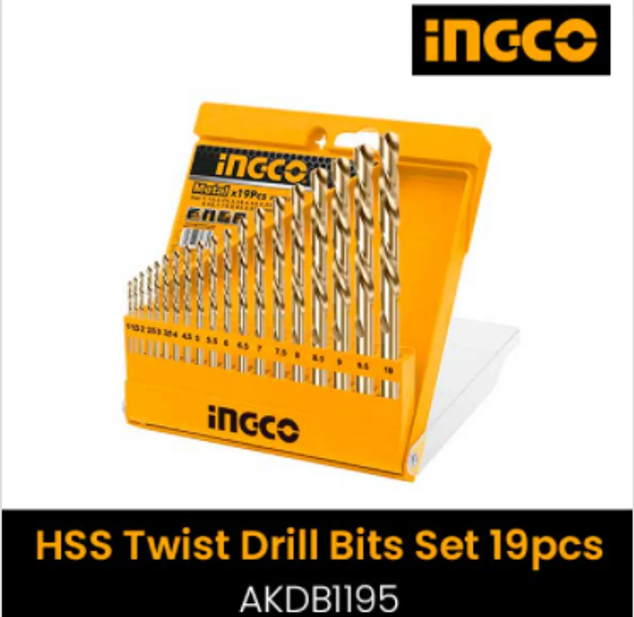 HSS twist drill bits set AKDB1195 19PCS  INGCO